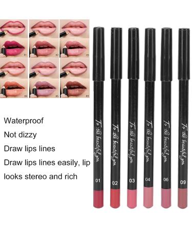 6pcs Long Lasting Lip Liner Set 02 | Waterproof Matte Lip Pencil Cosmetics for Women and Girls - Buy Online on GoSupps.com