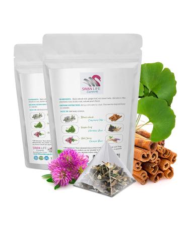 Menopause Tea for Hot Flashes - 100% Natural Herbal Blend with Black Cohosh, Red Clover & Cinnamon - Caffeine-Free Support for Menopausal Symptoms - 1 Bag - Buy Online on GoSupps.com
