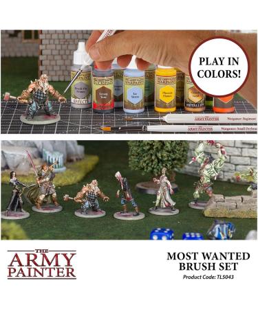 The Army Painter Most Wanted Brush Set - Miniature Small Paint Brushes for Acrylic, Watercolor, Oil Painting - Set of 3 Fine Detail and Drybrush Brushes - Buy Online on GoSupps.com