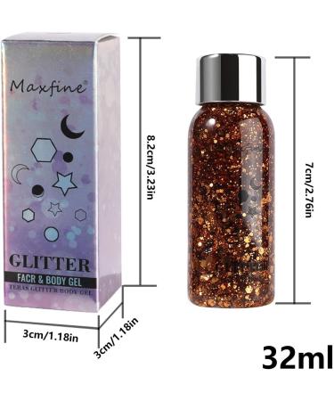  bellv Body Glitter Gel Coarse Glitter Body Removal Waterproof Long Lasting Face and Hair Holographic Cosmetic Accessories for Concert Festival . - Buy Online on GoSupps.com