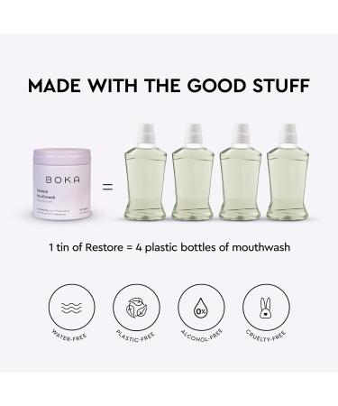 Boka Fluoride Free Toothpaste - Nano Hydroxyapatite - Ela Mint 4oz and Travel Size Mouthwash Tablets - Hydroxyapatite Fluoride/Alcohol Free & Eco-Friendly - Buy Online on GoSupps.com