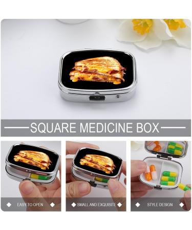 Grilled Cheese Sandwich Pill Box | 2 Compartment Portable Organizer for Vitamins & Medications - Buy Online on GoSupps.com