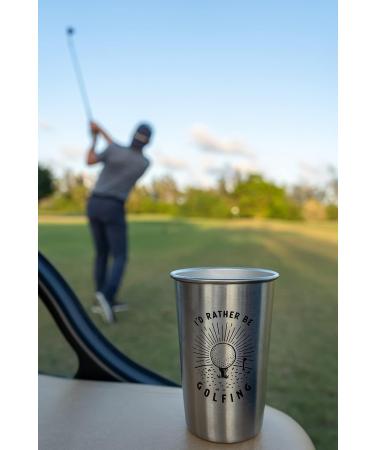 I'd Rather Be Golfing Stainless Steel Pint Cup Tumbler - Funny Gift for Golf Enthusiasts - Perfect for Home, Office, and Travel - Father's Day or Birthday Gift - Buy Online on GoSupps.com