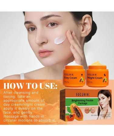 OLLZPJFPK Papaya Whitening Freckle Cream Lightens Facial Freckles Dark Spots Brightens Moisturizes Skin Day and Night Cream - Buy Online on GoSupps.com