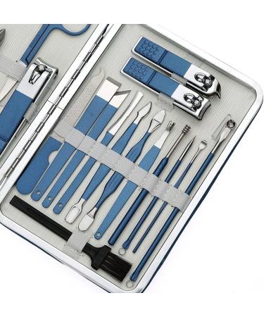 Nail Clippers Set Stainless Steel Nail Tools Man and Woman Built-in Nail Files Portable Travel 18-Piece Blue Black (Color : Blue) - Buy Online on GoSupps.com