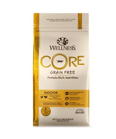 Wellness CORE Grain Free Dry Cat Food, High Protein Cat Food, Indoor, Chicken, Turkey & Chicken Meal, Natural, Made in USA, Cat Food, Adult Chicken 2 Pound (Pack of 1)