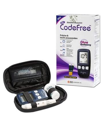 SD Codefree blood sugar measuring device set with test strips diabetes set MG/DL advantage pack including blood sugar test strips and blood lancers Starter Set