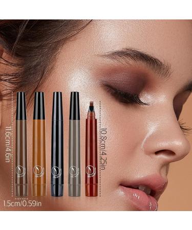 Magic Eyebrow Pencil 2024 New 3D Waterproof Microblading Eyebrow Pencil Contouring Pen 4 Tipped Precise Brow Pen Fine Stroke Microblading Eyebrow Pencil Natural Makeup (Black) - Buy Online on GoSupps.com