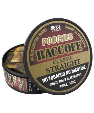 BaccOff, Original Straight Pouches, Premium Tobacco Free, Nicotine Free Snuff Alternative (5 Cans) Straight Pouches 0.63 Ounce (Pack of 5)