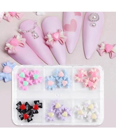 18 Pcs 3D Nail Art Bowknot Nail Charm Jewelry DIY Manicure Decoration Nail Studs Nail Art Accessories Easy To Use DIY Nail Accessories Resin Colorful - Buy Online on GoSupps.com