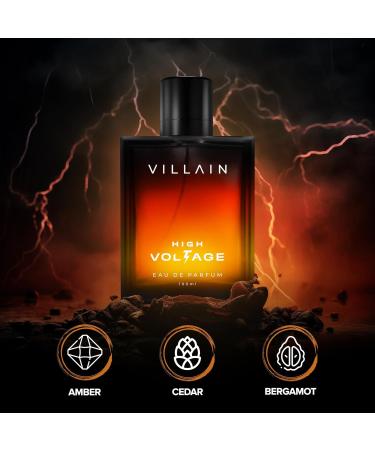 High Voltage Eau de Parfum for Men | Spicy Fougere Fragrance with Patchouli Mint & Cinnamon | Long Lasting Premium Perfume - 100ml - Buy Online on GoSupps.com