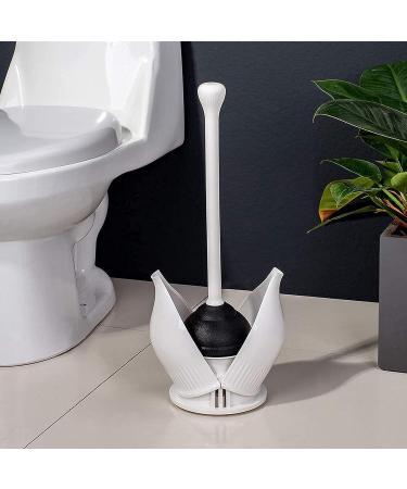 Hideaway Toilet Plunger with Caddy - Heavy Duty Bathroom Plunger Set - Buy Online on GoSupps.com