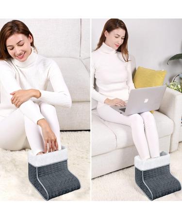 Plush Electric Foot Warmer with 3 Temperature Settings | Soft Gray Heating Pad | Overheating Protection & Auto Shut-Off - Buy Online on GoSupps.com