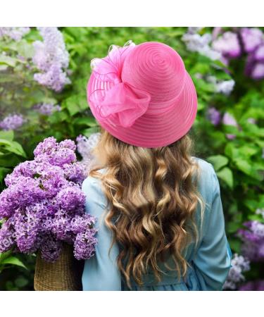 Lady Church Derby Dress Cloche Hat Fascinator - Rose Tea Party Wedding Bucket Hat - Buy Online on GoSupps.com
