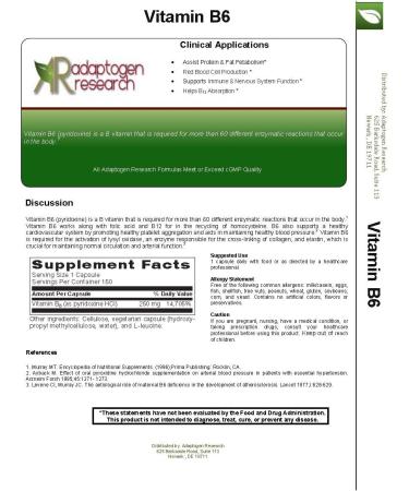 High Potency Vitamin B6 (Pyridoxine HCL) - 250mg | Supports Energy, Metabolism & Nervous System | 150 Veg Caps - Buy Online on GoSupps.com