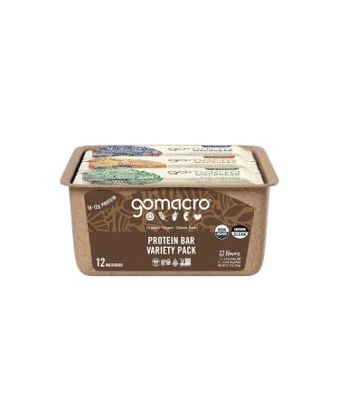GoMacro MacroBar Organic Vegan Protein Bars - Protein Variety Pack (2.3-2.4 Ounce Bars 12 Count) - Buy Online on GoSupps.com