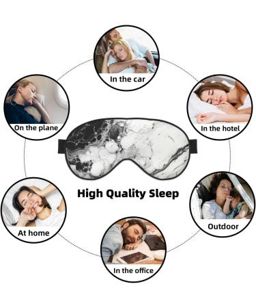 Black White Marble Print Double Sided Eye Mask - Ultimate Sleep Mask for Men & Women | Blackout Comfort for All Night Relaxation - Buy Online on GoSupps.com