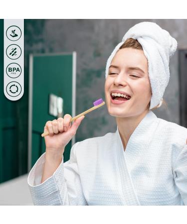 Lamcy Bamboo Toothbrushes for Adults with Medium Bristles | Pack of 8 Natural Bamboo Toothbrush | Eco-Friendly Natural Wooden Toothbrush | Organic Biodegradable Handle | BPA Free Tooth Brushes Adults - 8 Pack - Buy Online on GoSupps.com