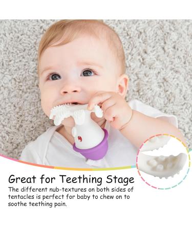 Shop Mombella Octopus Baby Bite Toy - Soft Silicone Teether for 6-18 Months Perfect Gift for Soothing Gums Purple Violet - Buy Online on GoSupps.com