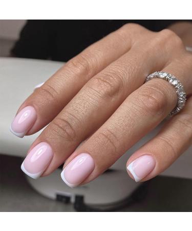 Celepaty French Tip Press on Nails - 24Pcs Short White Glossy False Nail Kit for Women and Girls - Buy Online on GoSupps.com