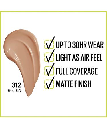 Buy Maybelline Super Stay Full Coverage Foundation 312 Golden - Long-lasting, Flawless Finish (1 fl oz) - Buy Online on GoSupps.com