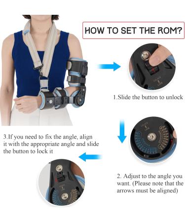 Hinged Elbow Brace ROM Support - Adjustable Post-Op Stabilizer for Arm Injury Recovery Sling Included - Ideal for Dislocated Ligament and Tendon Repairs (Left - Buy Online on GoSupps.com