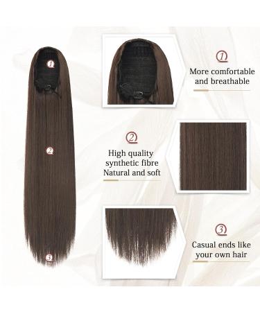 60cm Medium Brown Sofeiyan Ponytail Hair Extension - Natural Soft Synthetic Braid for Women - Buy Online on GoSupps.com