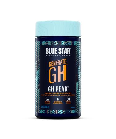 Blue Star Nutraceuticals GH PEAK - Natural Sleep Aid & Advanced GH Optimizer w/Ashwagandha - Burn Build & Restore while you Sleep Deeper - 120 Veggie Capsules