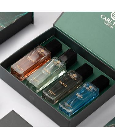 Carl.ton London Iconic Men Liquid Perfume Gift Set Premium Fragrances With Woody Citrusy Scent Defy Rogue Blaze & Runic Long Lasting Edp Perfume Birthday Anniversary Gifting I 4X20 Ml - Buy Online on GoSupps.com