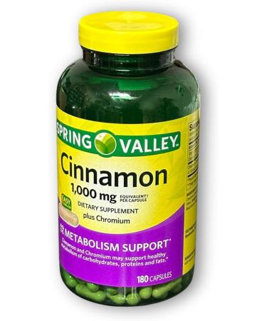 Cinnamon 1000mg- Capsules Plus Chromium 180ct (Pack of 1) Boxed by Fusion Shop Store - Buy Online on GoSupps.com