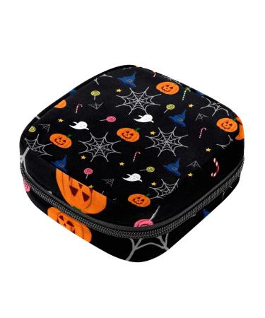 Halloween Pattern Menstrual Cup Pouch Menstrual Pad Bag Feminine Menstruation Bags Portable Sanitary Napkin Pads Storage Bags Color 5