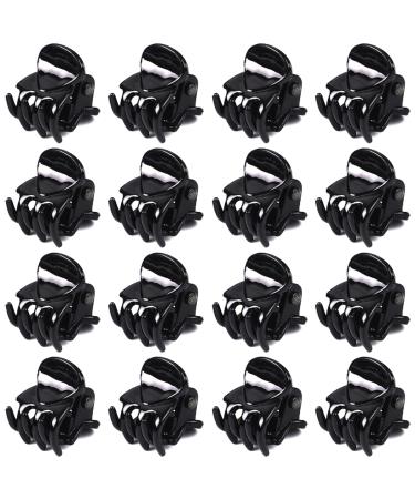 JANYUN 24 Pcs Mini Claw Clips Non Slip Hair Claw Clips Clamps for Women Girl's Hair (Black)