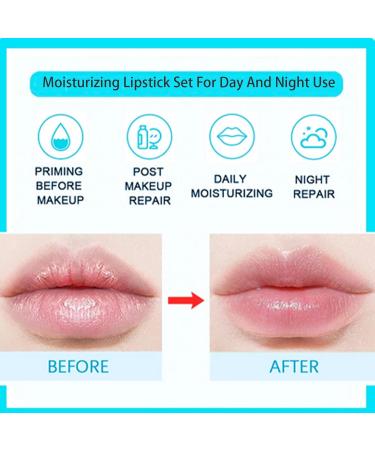 Moisturizing lip balm set 8 lip balm sets lip balm set For day and night lip care Repair dry and peeling lips-Reduce lip lines and wrinkles - Buy Online on GoSupps.com
