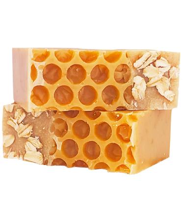 LaVieEnRose Goat Milk Soap Bars with Oatmeal & Raw Organic Honey For Eczema Acne  Sensitive Skin  and All Skin Types. Natural Face  Hand Body Soap. Handmade In USA. (2 4.6 - 5.0 oz EACH) Yellow