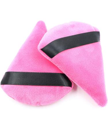 Triangle Powder Puff | Super Soft Face Body Loose Setting Powder Puff Set of 6 Multipurpose Powder Puff with Strap Makeup Tool Sritob Hot Pink - Buy Online on GoSupps.com
