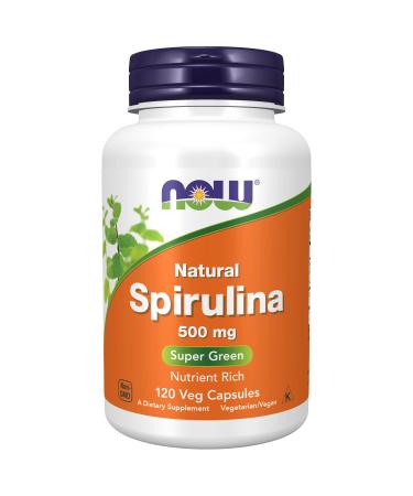 Now Foods Natural Spirulina 500 mg 120 Veg Capsules - Buy Online on GoSupps.com