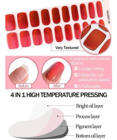 Ebanku 20Pcs Chrome Red UV Gel Nail Film - Self-Adhesive Nail Wraps & Stickers for Women & Girls | Nail Foil & Nail File Set for Stunning Nail Decoration - Buy Online on GoSupps.com