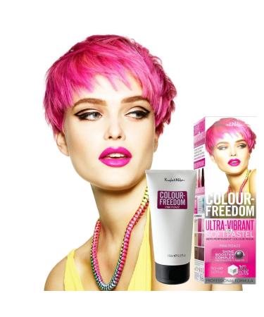Knight & Wilson Colour-Freedom 150ml Pink Pizazz Semi-Permanent Hair Colour - Ultra-Vibrant Vegan Friendly Colour Mask with Shine Booster Complex - Ammonia Free Colour Lasts Up To 6-10 Washes - Buy Online on GoSupps.com