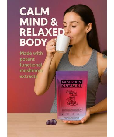 60 Gummies Nutrition Mushroom Gummies for Adults 12 in 1 Mushroom Blend with Lions Mane Turkey Tail Organic Reishi Cordyceps Immune Support & Energy Boost - Buy Online on GoSupps.com