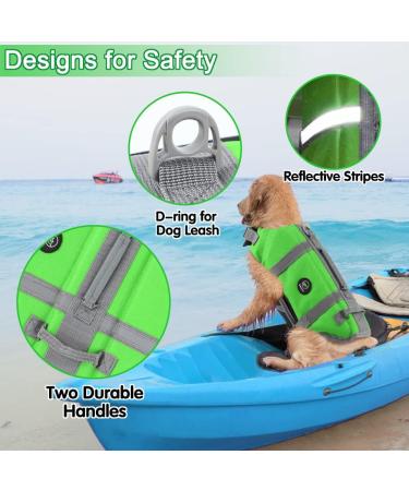 Emust Dog Rescue Vest - High Buoyancy Life Jacket for Swimming & Boating - Perfect for Small Medium & Large Dogs - New Green - Buy Online on GoSupps.com