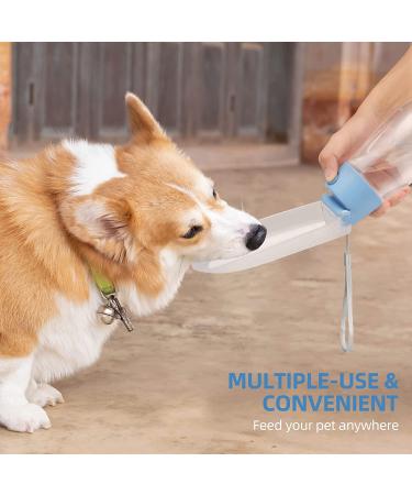Portable 20 oz Dog Water Bottle for Walking | Leak-Proof Dispenser Bowl | Large Capacity Travel Accessory for Dogs - Blue - Buy Online on GoSupps.com