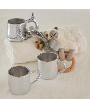 Mariposa String of Pearls Baby Cup - Silver | Premium Silver Baby Cup - Buy Online on GoSupps.com