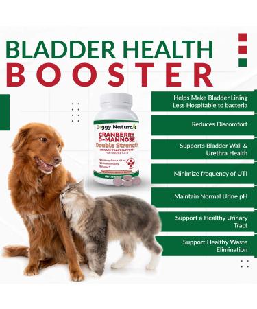 Cranberry D-Mannose for Dogs and Cats | UTI & Bladder Support | Kidney Health | Antioxidant | 60 Tablets - Buy Online on GoSupps.com