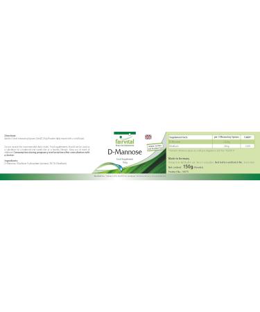 Fairvital | D-Mannose 150g powder - enriched with vitamin B2 - 100% pure and 100% vegan - highly dosed - quality tested - Made in Germany - Buy Online on GoSupps.com