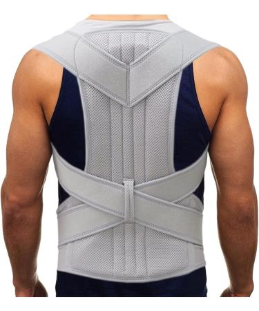 Oakye Light Gray XXL Back & Shoulder Support Belt | Pain Relief & Posture Correction Corset | Cervical Spine Support - Buy Online on GoSupps.com