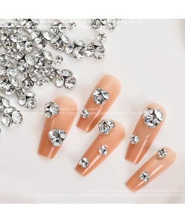 Nail Clear Nails Art White Nail Nail Rhinestones Nails Art Decorations for Acrylic Nails Nail Rhinestones Clear Nail White Nail Crystal Nails Art Decoration 7mm - Buy Online on GoSupps.com