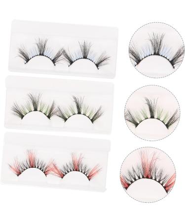 FRCOLOR 3 Pairs false lashes colored false eyelashes fake lashes fake eyelash for women fake eyelashes colored eyelashes colored lashes fluffy false eyelashes fiber set cosplay - Buy Online on GoSupps.com