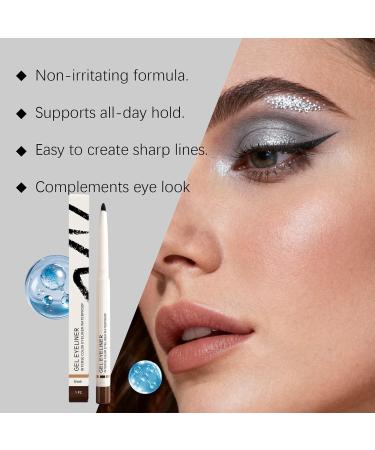 Eye Pencil Eyeliner Long Lasting Waterproof Smooth Makeup PenOutline Stencils Pencil For Beginners Women Girls & Daily Makeup Black - Buy Online on GoSupps.com