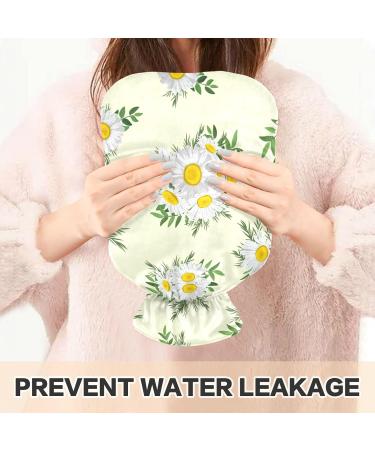 Hot Water Bottles with Cover - Daisy Design for Pain Relief | 2 Liter Bed & Foot Warmer for Women & Adults - Buy Online on GoSupps.com