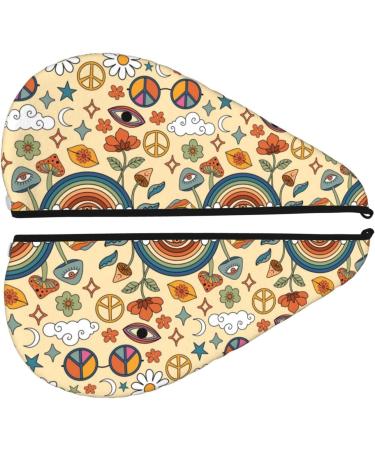 70s Hippie Style Microfiber Hair Towel - Super Absorbent Quick Dry Hair Cap for Women with Long Curly and Thick Hair - Buy Online on GoSupps.com